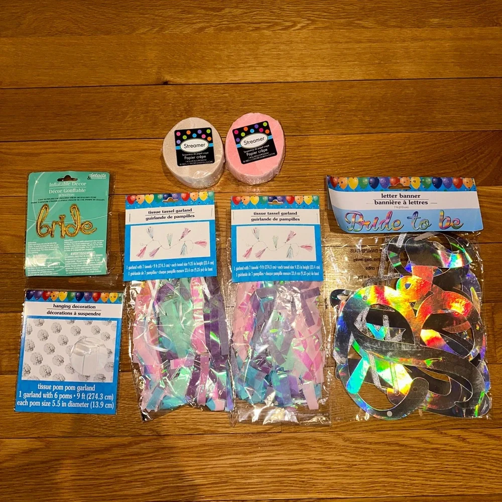 NEW (7) Piece Bride To Be Party Set